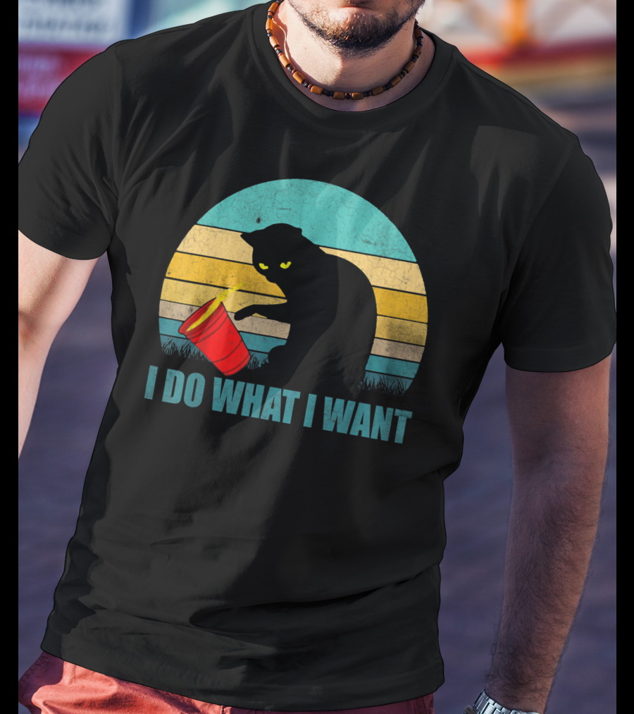 Vintage Cat I Do What I Want Cat Lover T-Shirt