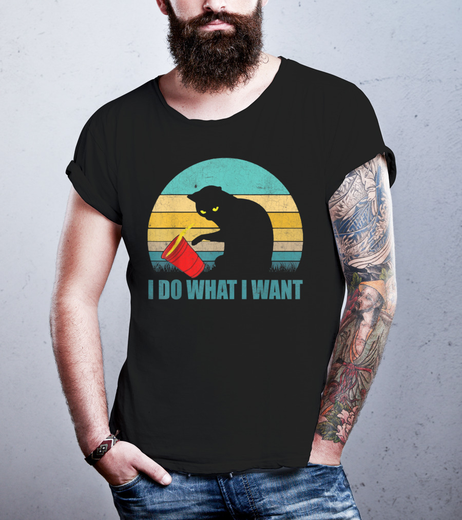 Vintage Cat I Do What I Want Cat Lover T-Shirt