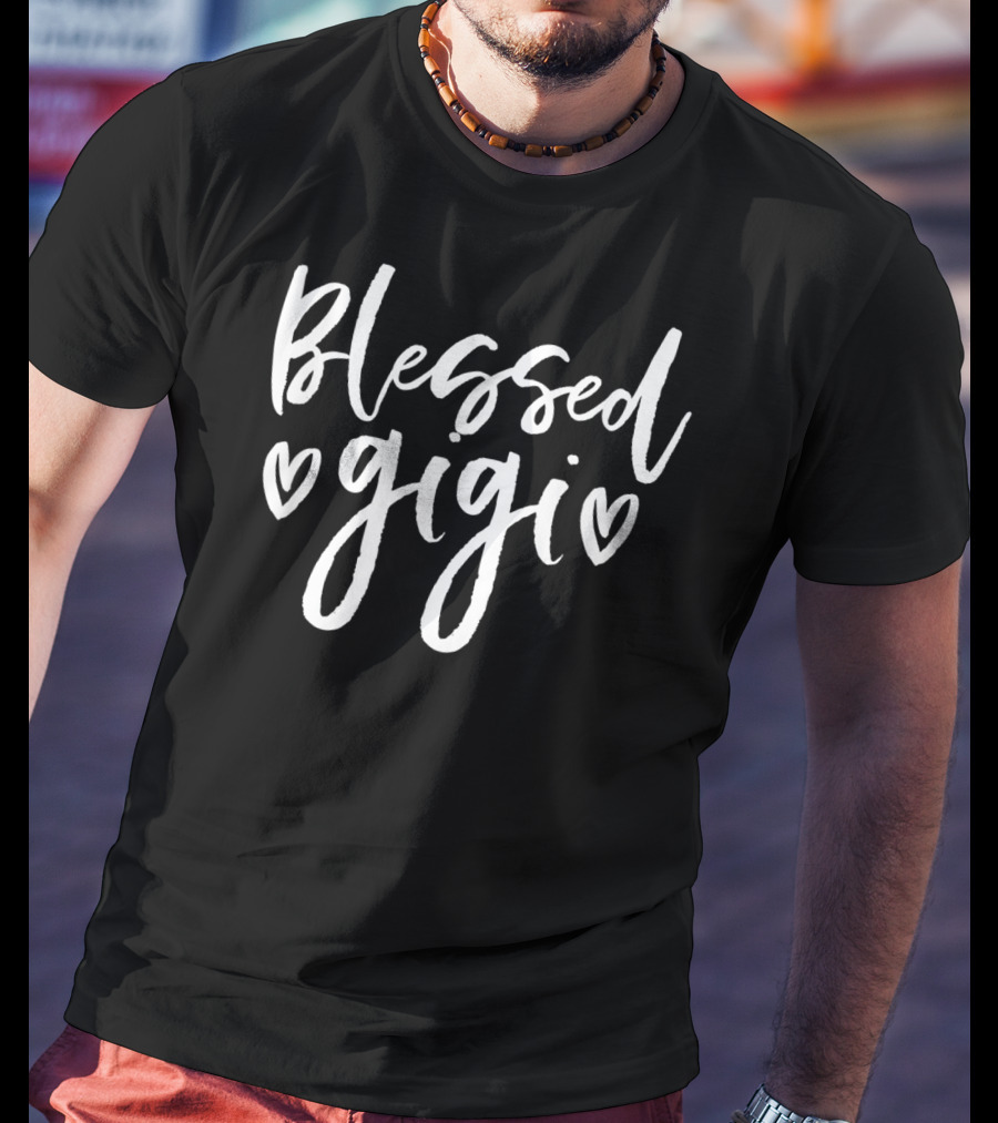 Blessed Gigi Grandparents Hearts Mother's Day T-Shirt