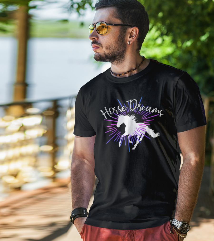 Horse Dreams Riding Girls Love Horses Rider F8 Silhouette Burst T-Shirt