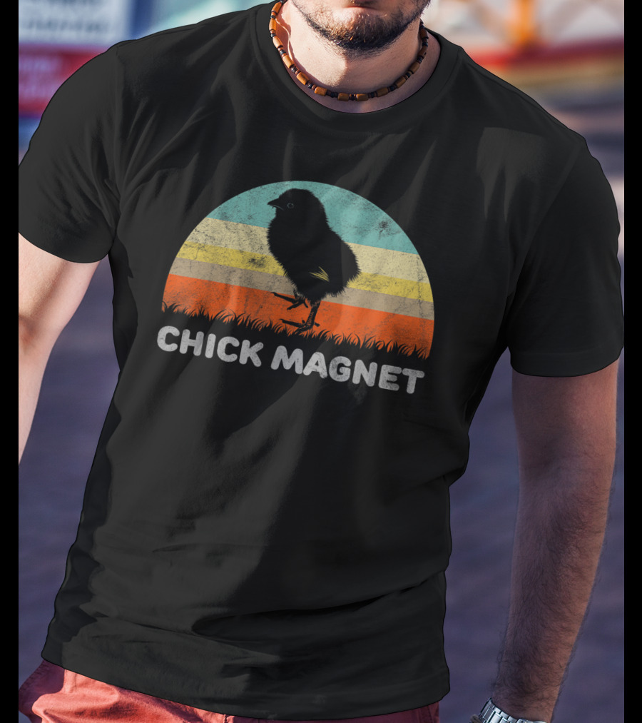 Retro Sunset Chick Magnet T-Shirt