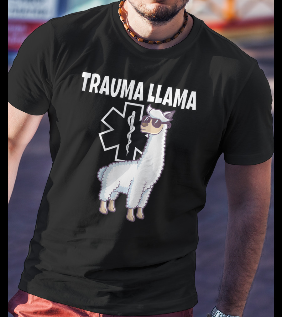 Trauma Llama EMS Medic Funny EMT T-Shirt