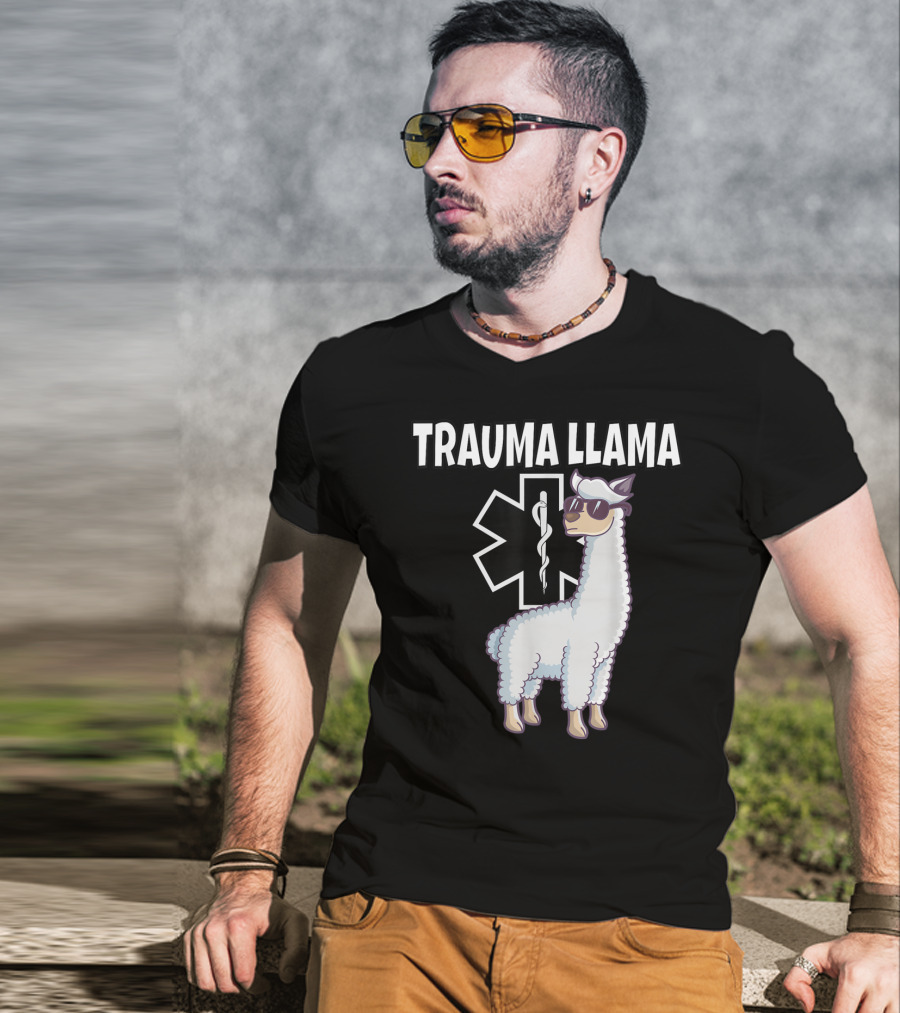 Trauma Llama EMS Medic Funny EMT T-Shirt