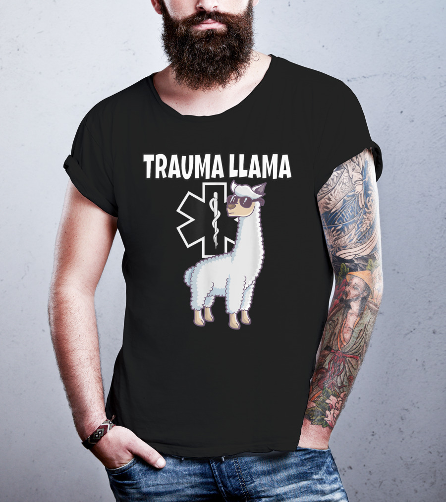 Trauma Llama EMS Medic Funny EMT T-Shirt