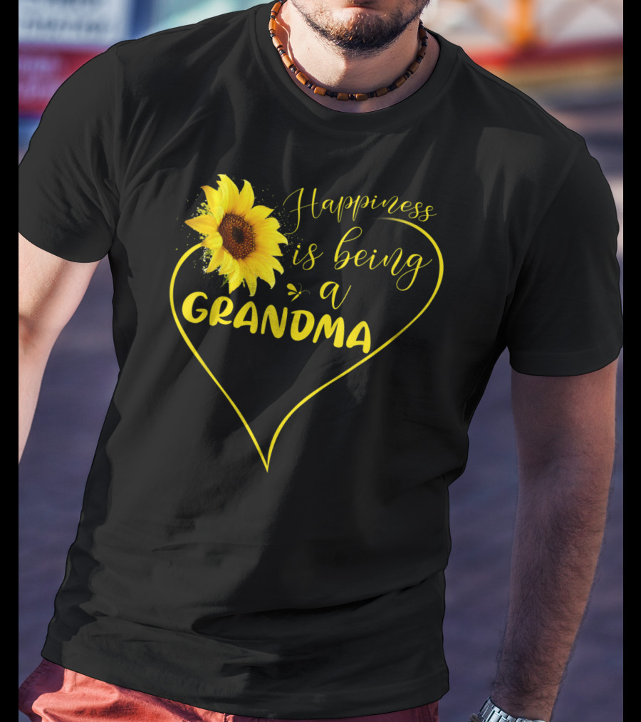 Happiness Is Being A Grandma Sunflower Heart T-Shirt