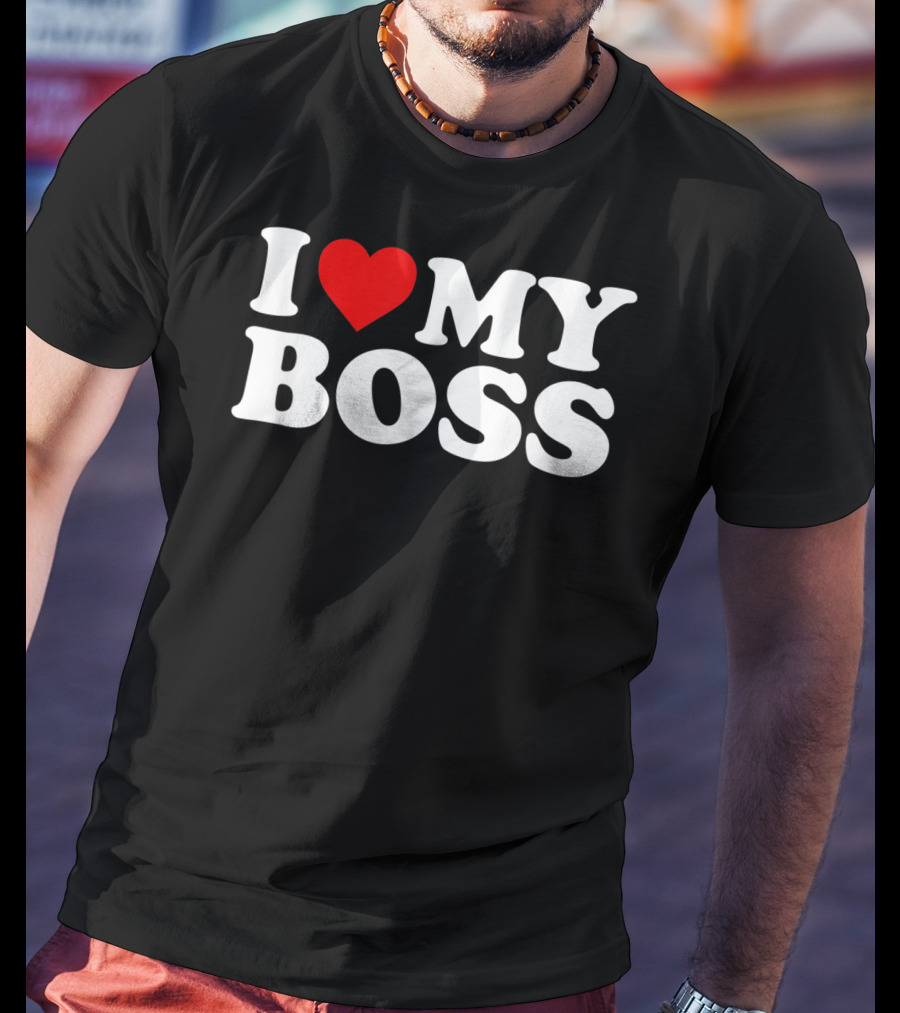 I Love My Boss Heart Icon T-Shirt