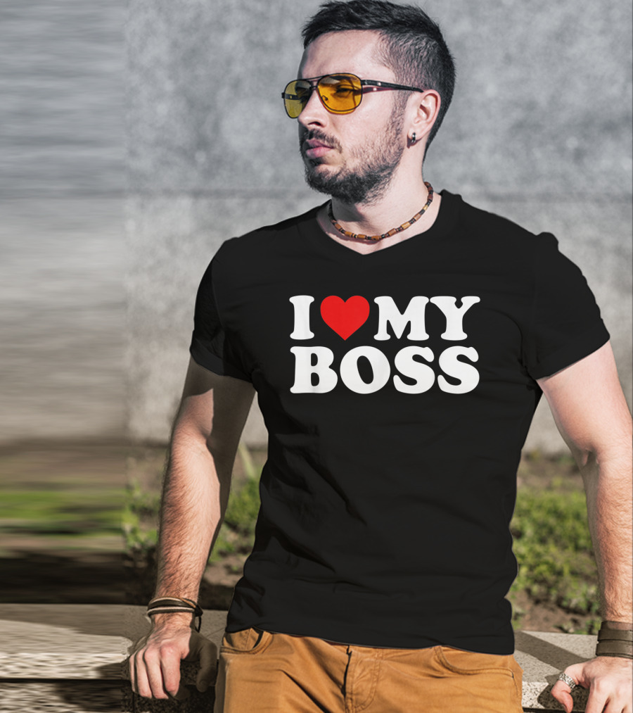 I Love My Boss Heart Icon T-Shirt
