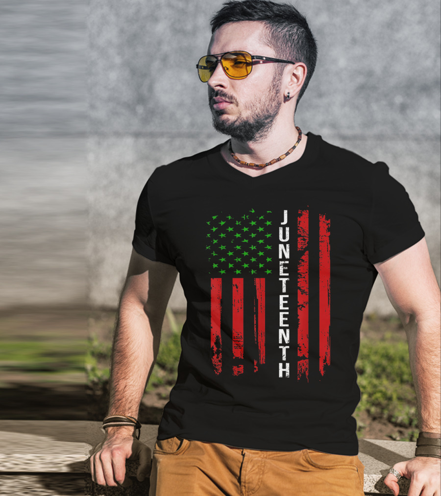 Juneteenth African American Flag T-Shirt