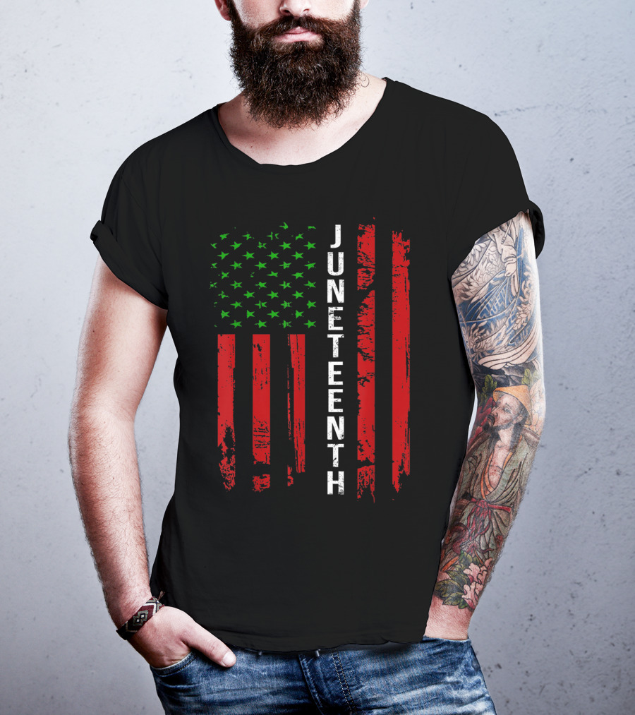 Juneteenth African American Flag T-Shirt