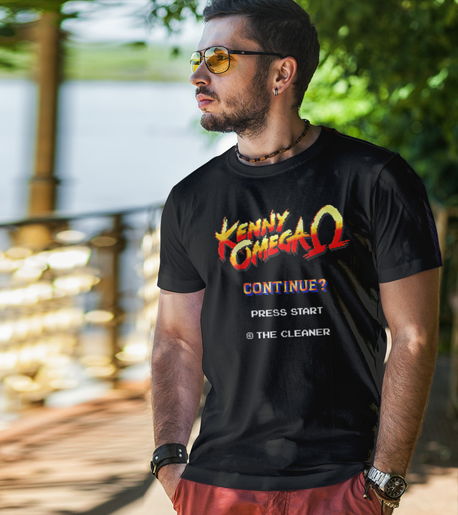 Kenny Omega Continue? Press Start The Cleaner 8 Bit Game T-Shirt