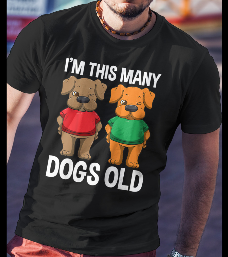 I'm This Many Dogs Old Cute Kids 2 Yr Boy Girl Birthday T-Shirt