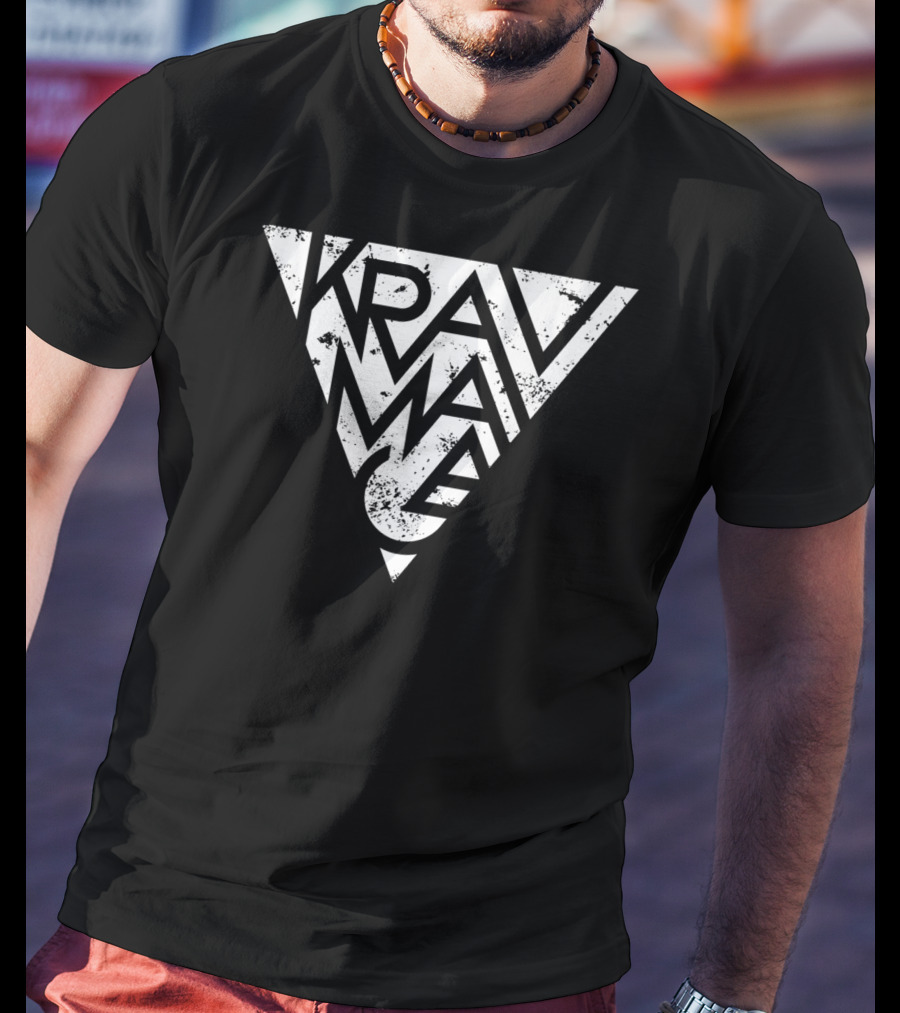 Krav Maga White Triangle Lettering Design Soft T-Shirt