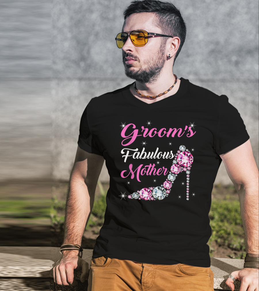 Groom's Fabulous Mother Light Diamond Stiletto Happy Marry T-Shirt
