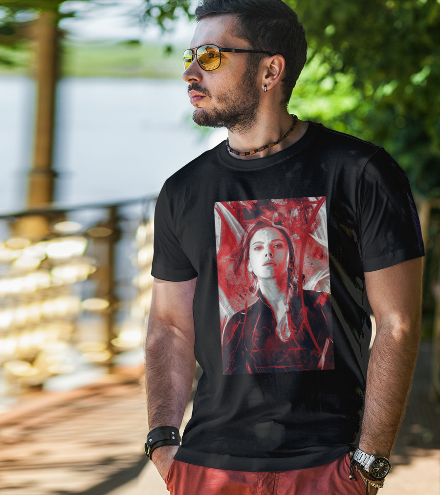 Marvel Avengers Endgame Black Widow Painting Graph T-Shirt