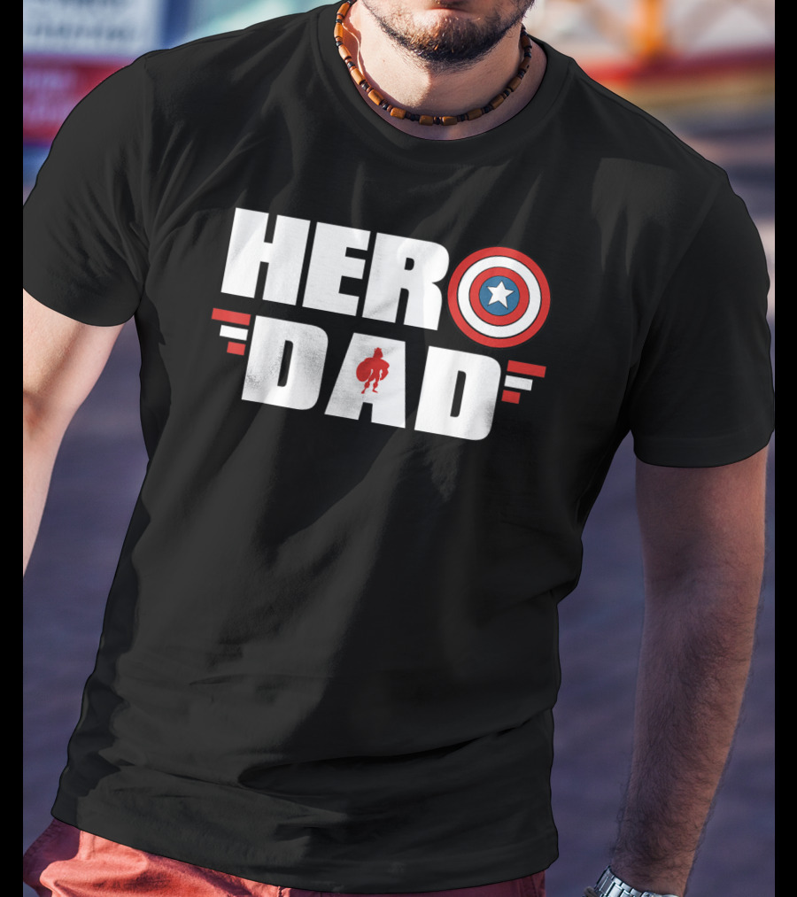 Marvel Father's Day Hero Dad Captain America Shield T-Shirt