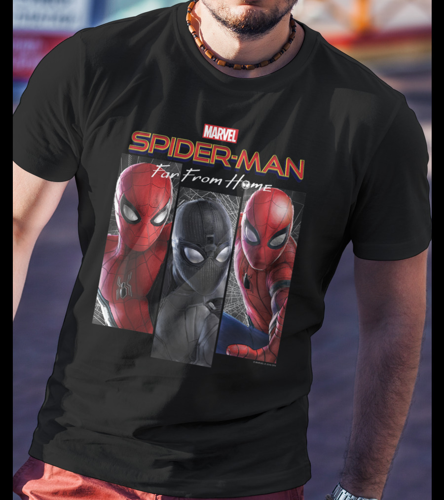 Marvel Spider-Man Far From Home Three Suits Panel T-Shirt