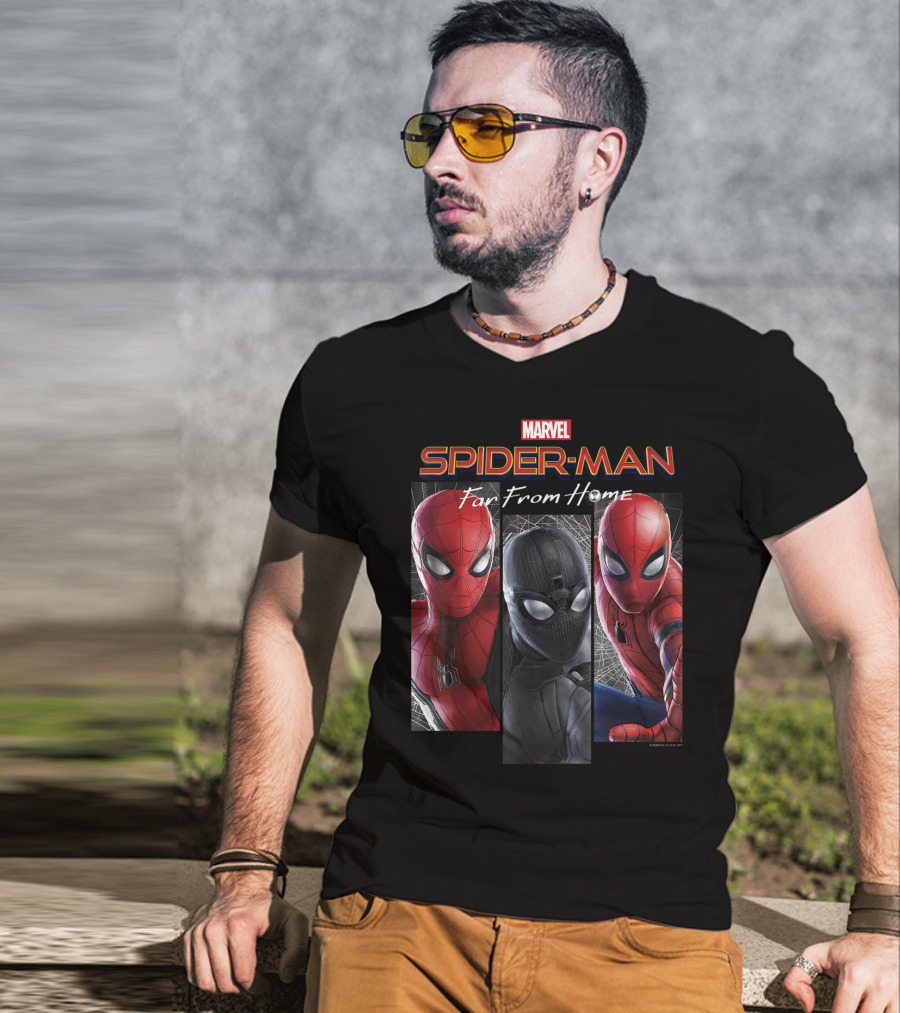 Marvel Spider-Man Far From Home Three Suits Panel T-Shirt
