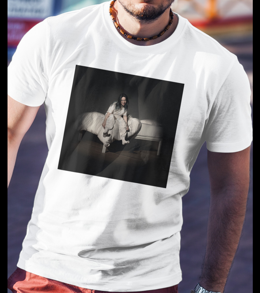Billie Eilish Mens Album Cover Photo Bed Scene T-Shirt