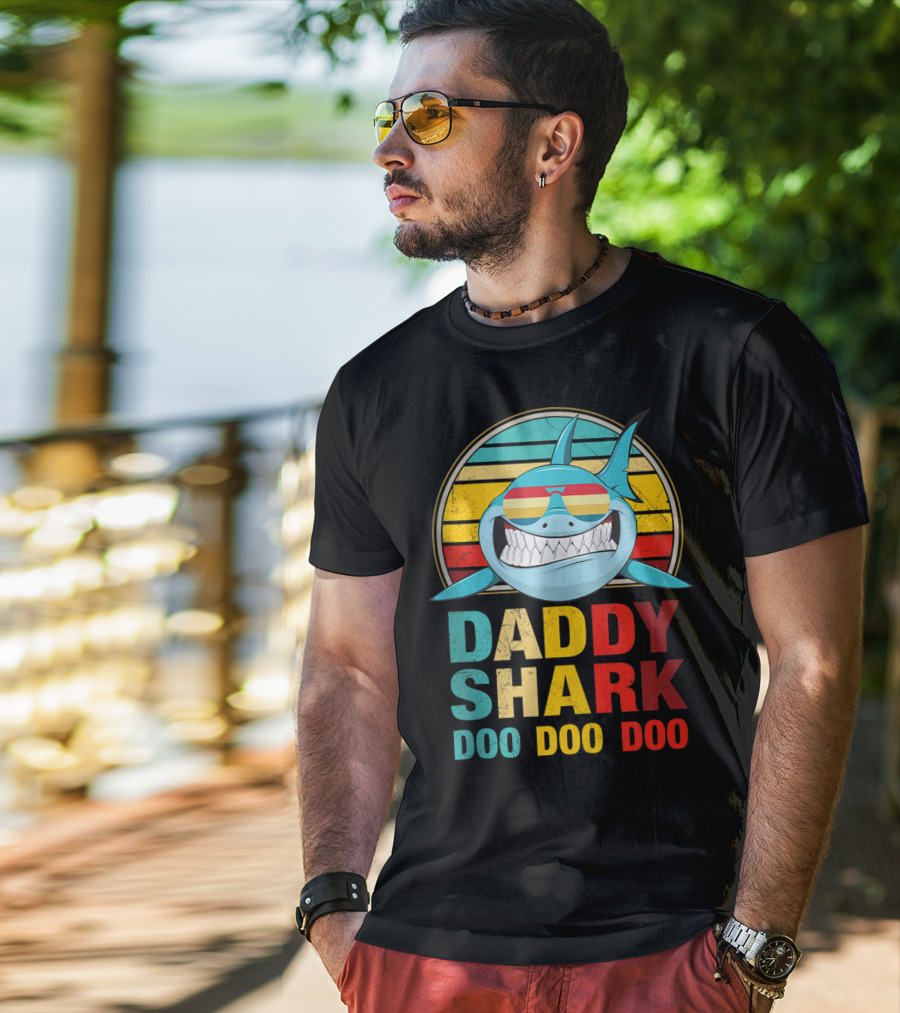 Daddy Shark Doo Doo Doo Mens Vintage T-Shirt