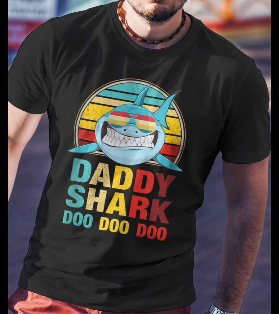 Daddy Shark Doo Doo Doo Mens Vintage T-Shirt