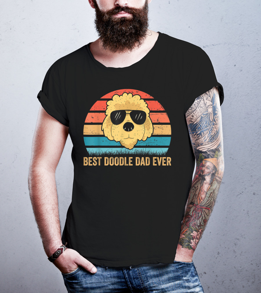 Best Doodle Dad Ever Mens Golden Doodle Dog Dad T-Shirt