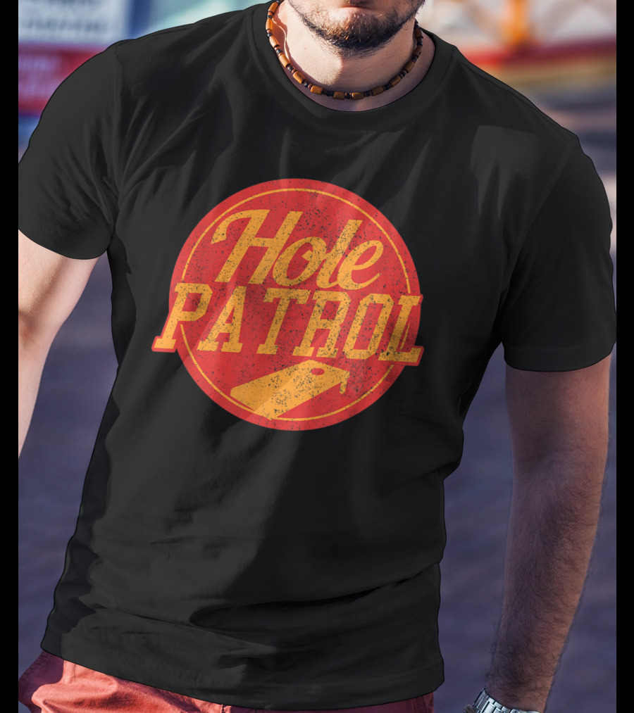 Hole Patrol Vintage Style Cornhole Game T-Shirt