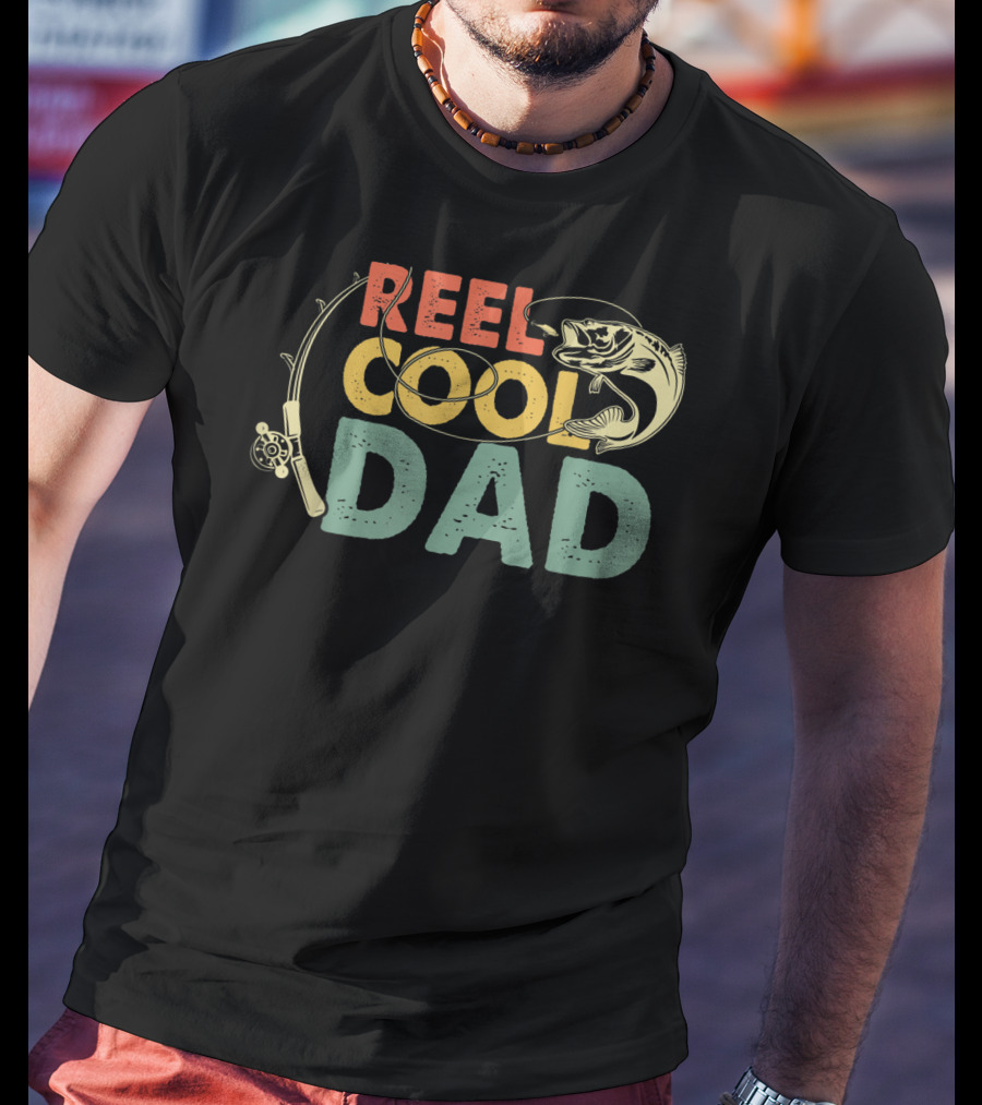 Reel Cool Dad Vintage Fishing Funny Mens Fat T-Shirt