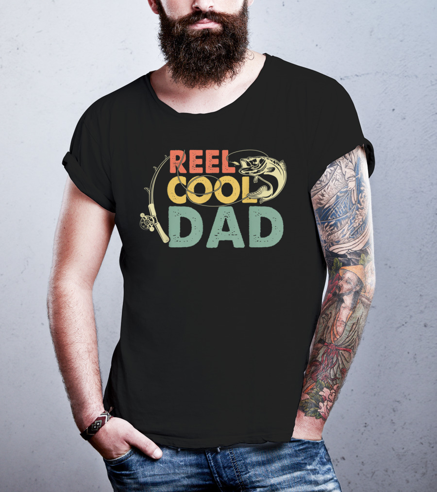Reel Cool Dad Vintage Fishing Funny Mens Fat T-Shirt