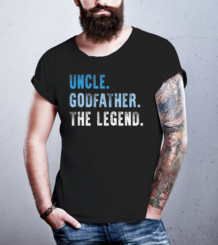 Uncle Godfather The Legend Mens Cool Awesome Hero Fam T-Shirt