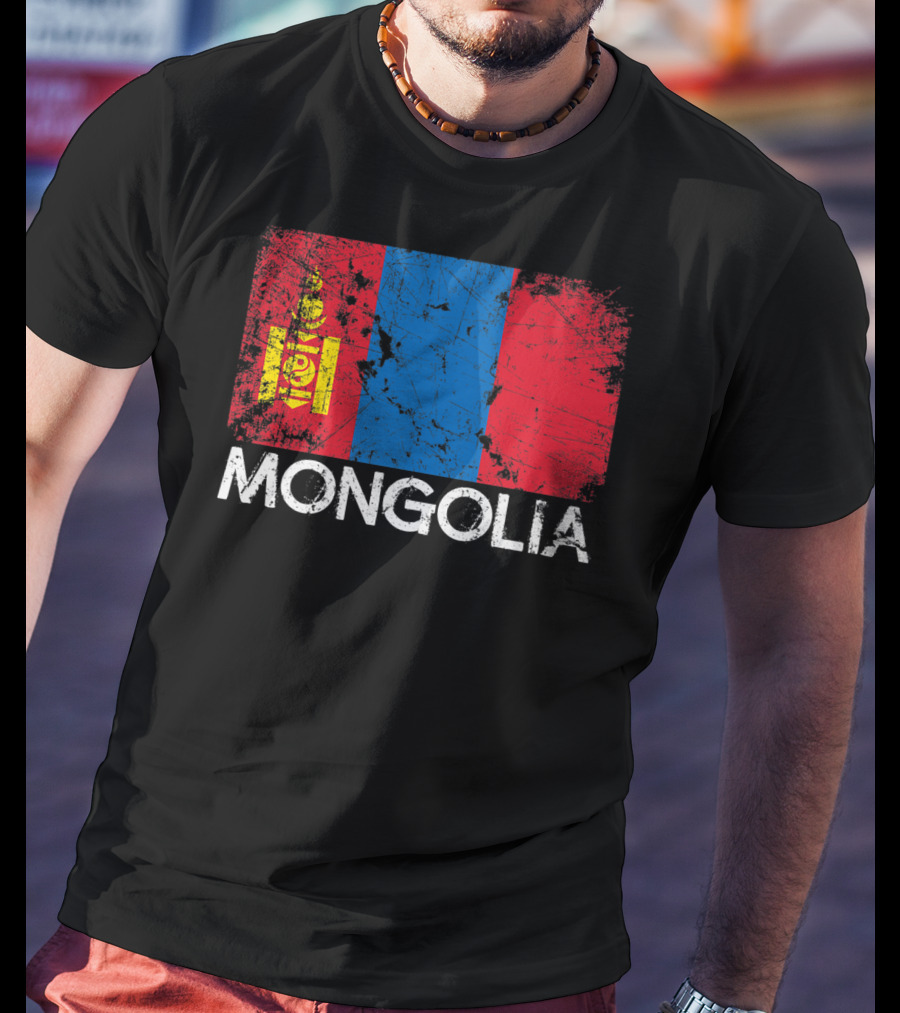 Mongolian Flag Vintage Mongolia T-Shirt