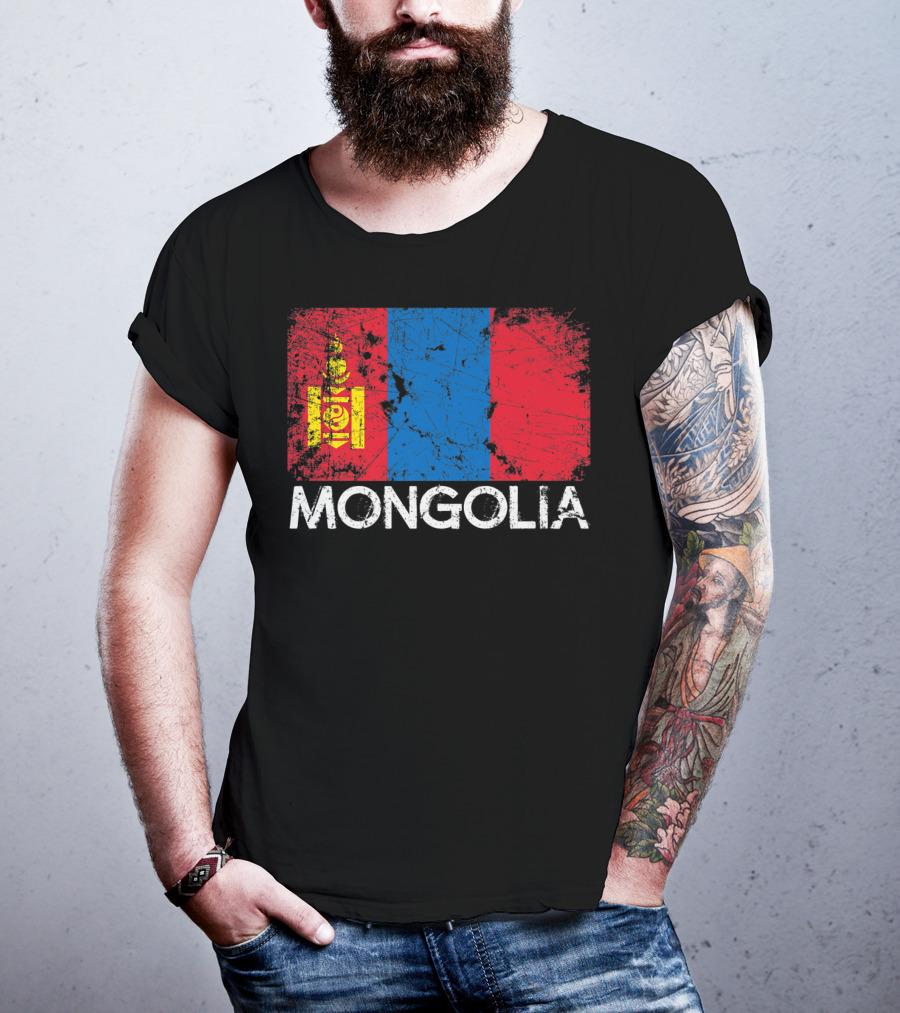 Mongolian Flag Vintage Mongolia T-Shirt