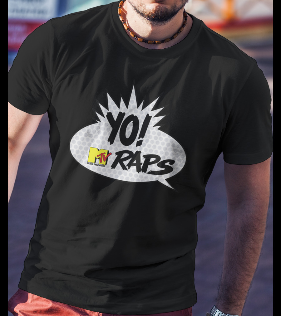YO MTV Raps Music Television Comic Book Talk Bubble T-Shirt