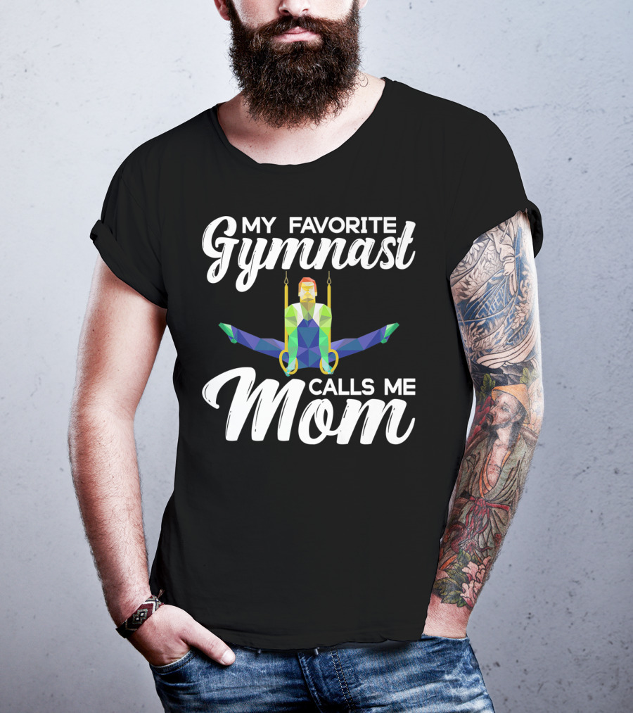 My Favorite Gymnast Calls Me Mom Geometric Rings T-Shirt