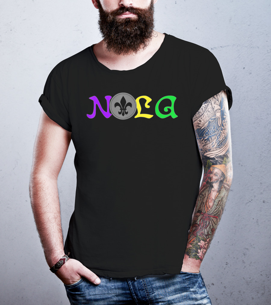 NOLA Fleur-de-Lis New Orleans Mardi Gras 504 T-Shirt