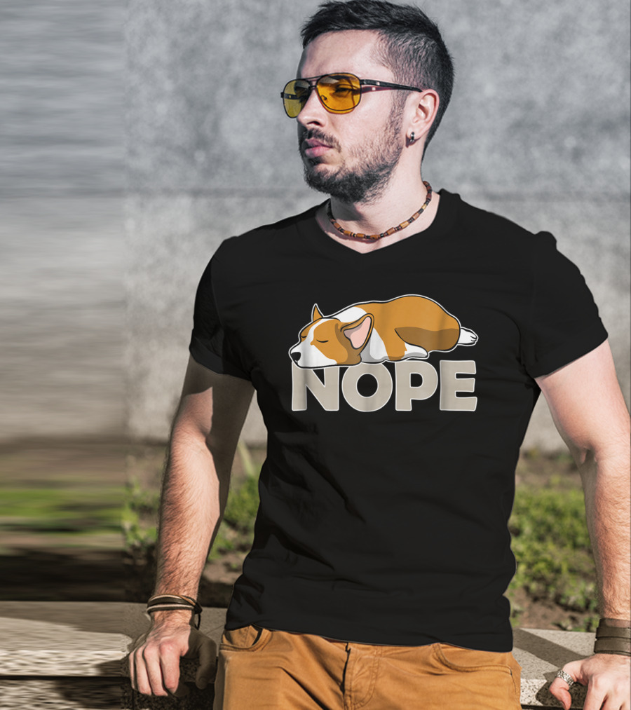 NOPE Sleepy Lazy Corgi T-Shirt
