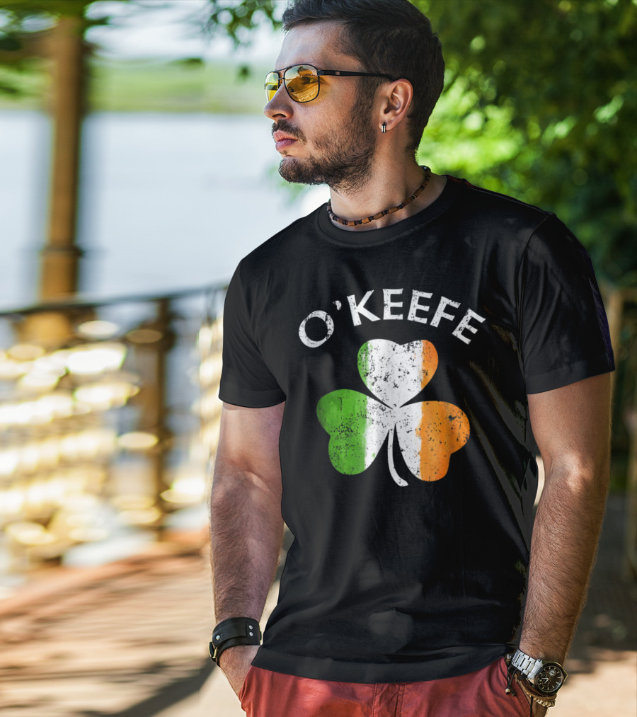O'Keefe Irish Shamrock Tricolor Flag T-Shirt