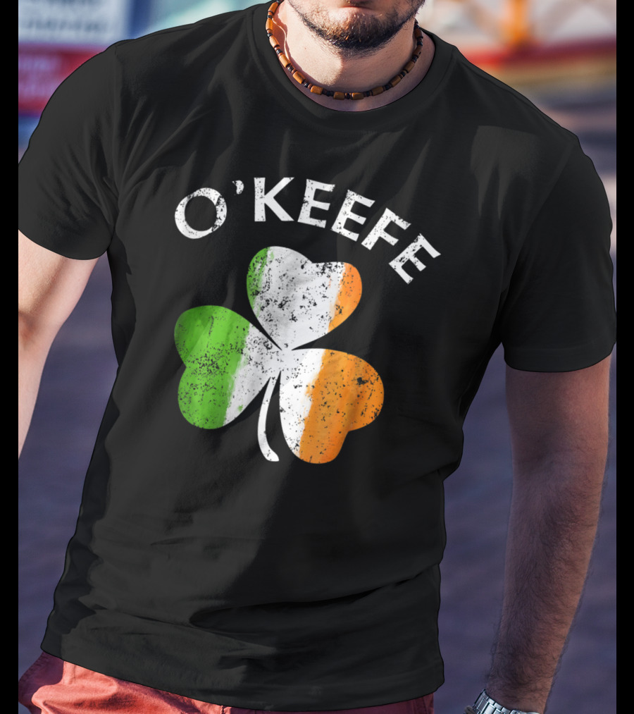 O'Keefe Irish Shamrock Tricolor Flag T-Shirt