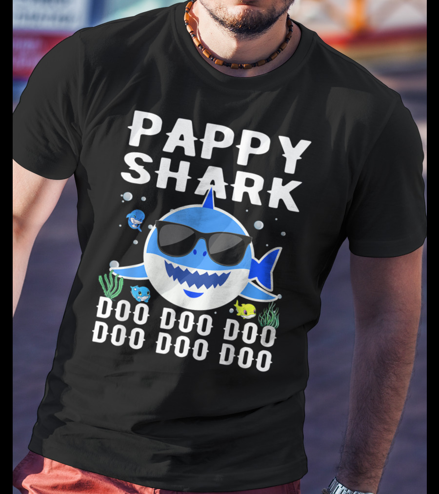 Pappy Shark Doo Doo Doo Doo Sunglasses Family Fun T-Shirt