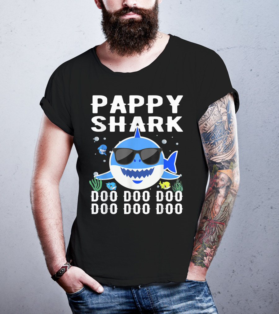 Pappy Shark Doo Doo Doo Doo Sunglasses Family Fun T-Shirt
