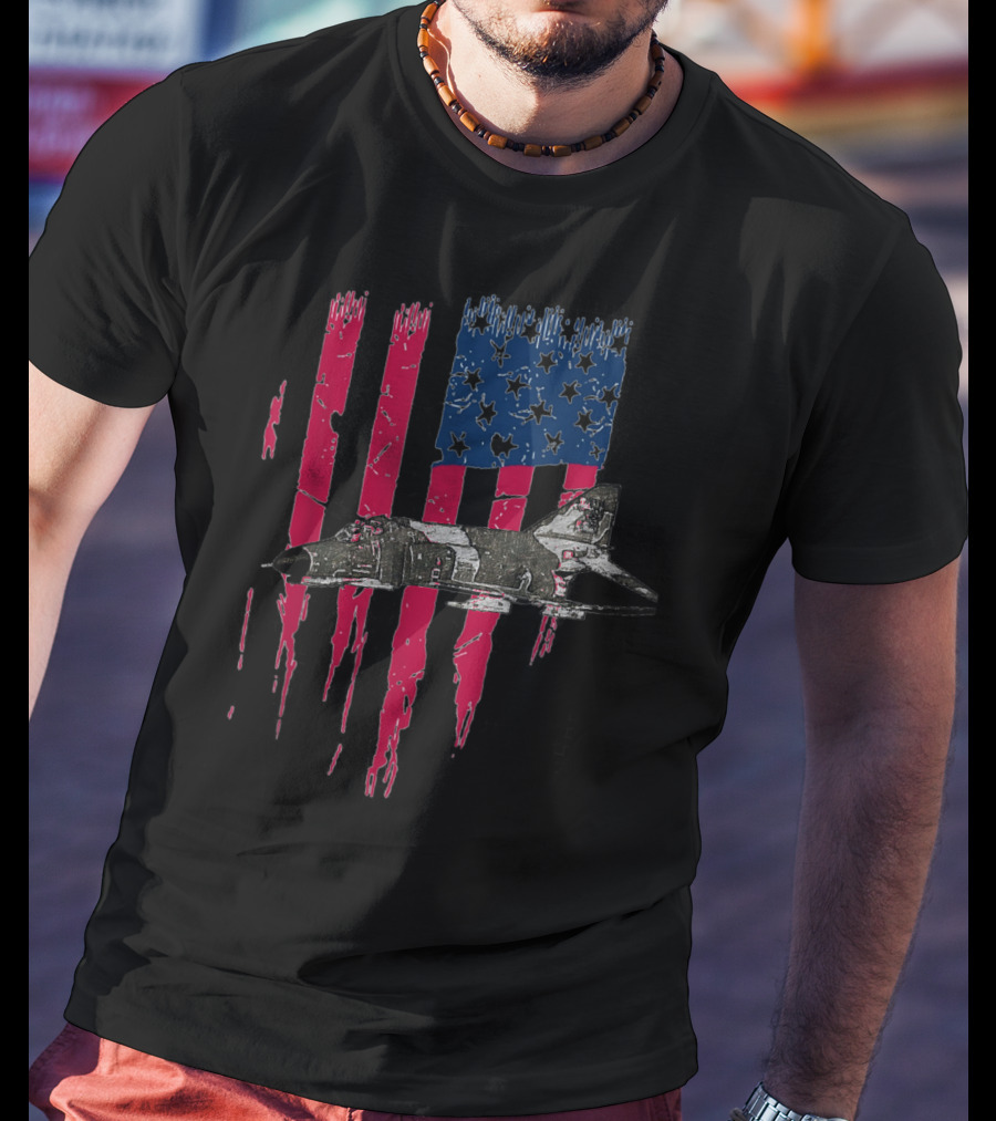 Patriotic 4 Phantom McDonnell Douglas American Fighter Jet T-Shirt