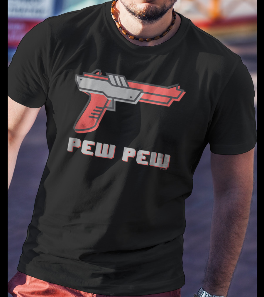 Pew Pew Retro Gaming Gun T-Shirt