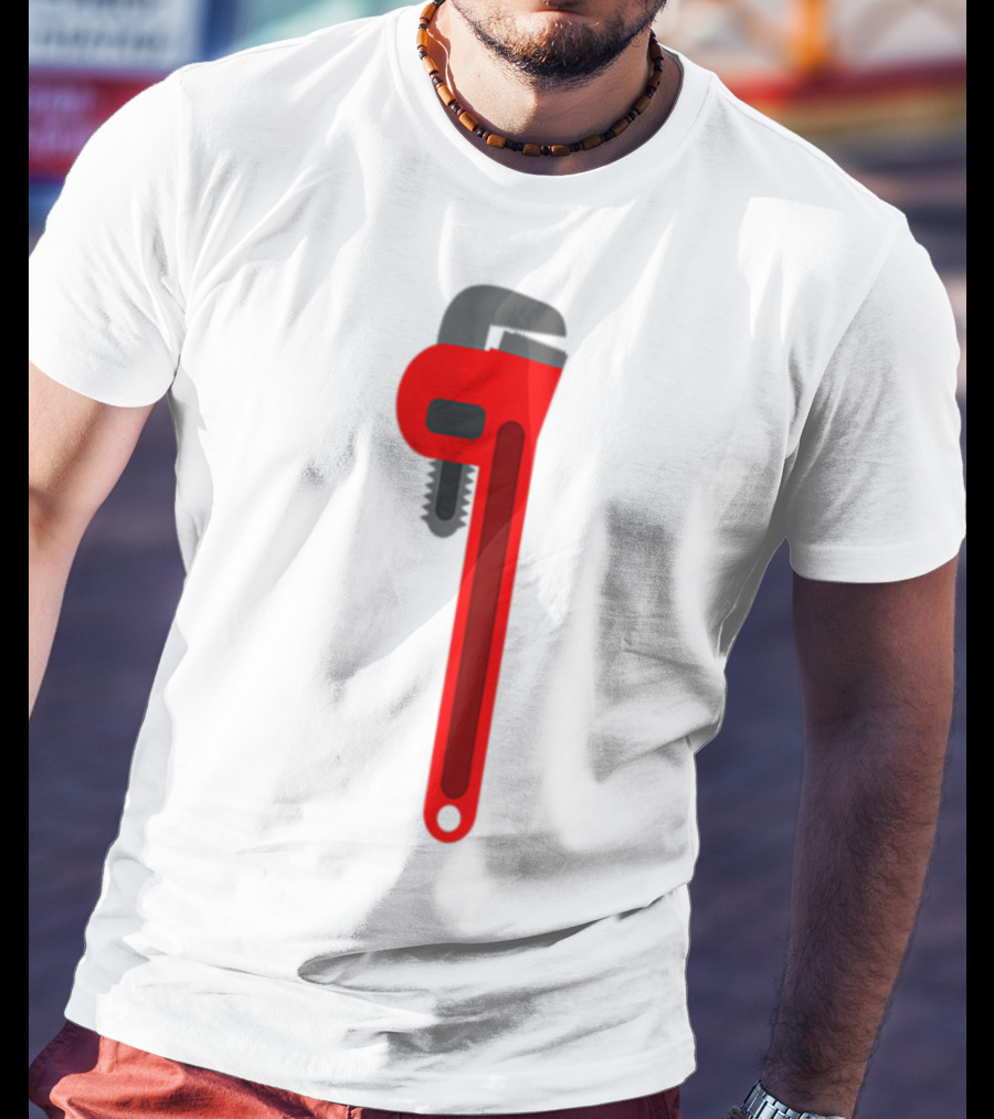Plumber Tool Pipefitter Pipe Wrench Red T-Shirt