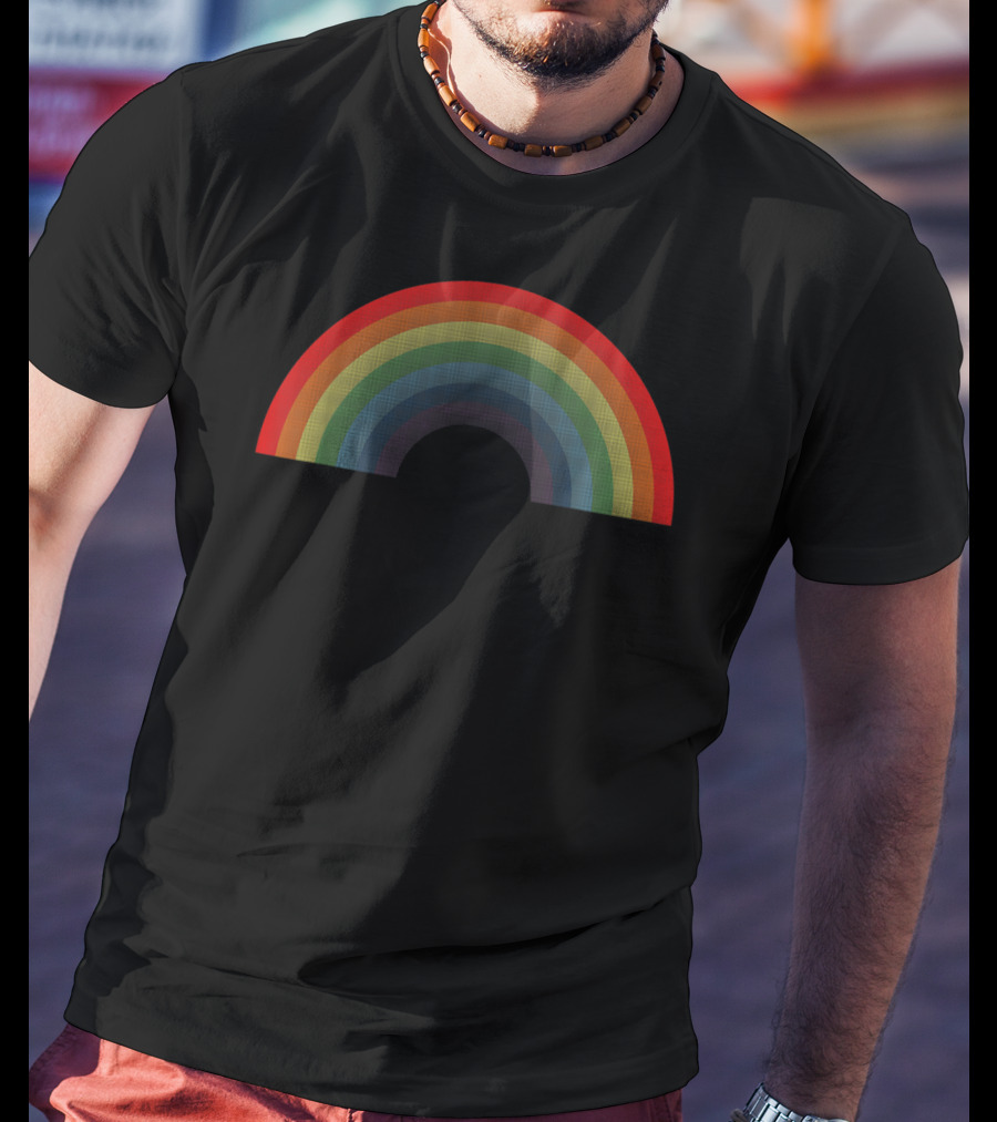 Rainbow Vintage 80's Style Gay Pride Retro Arch T-Shirt