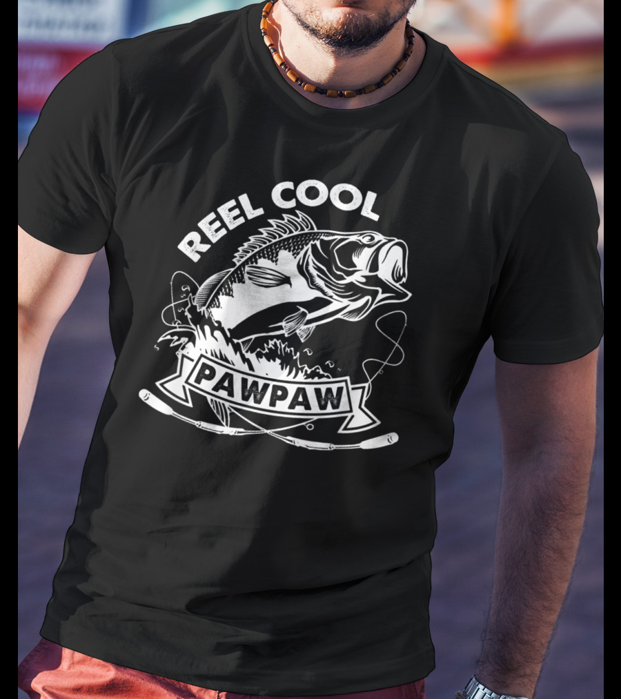 Reel Cool Pawpaw Fishing Bass Splash And Line T-Shirt