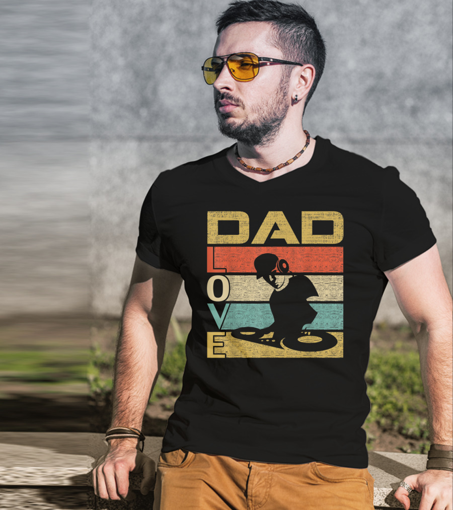 Retro Vintage Dad Love DJ Deejay Funny Father's T-Shirt