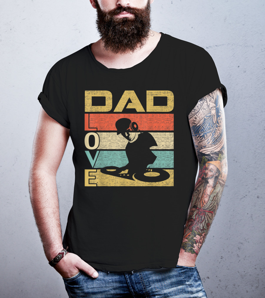 Retro Vintage Dad Love DJ Deejay Funny Father's T-Shirt