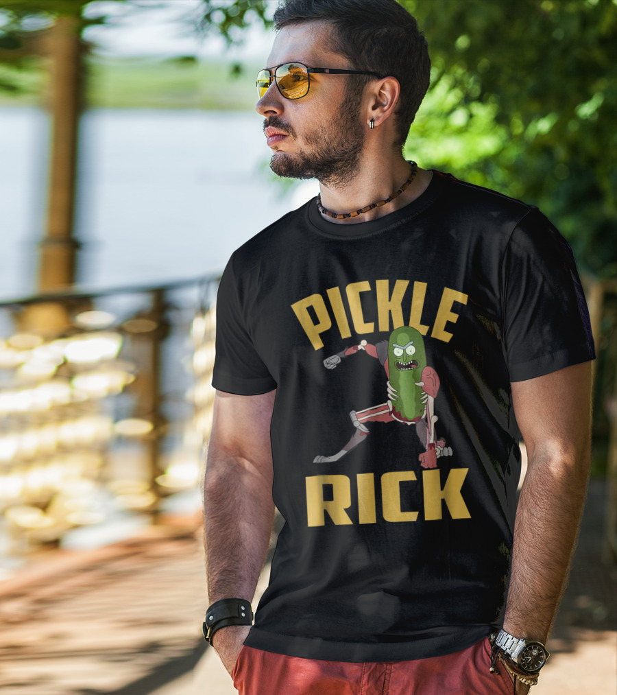 Rick And Morty Pickle Rick Punch Action Pose T-Shirt