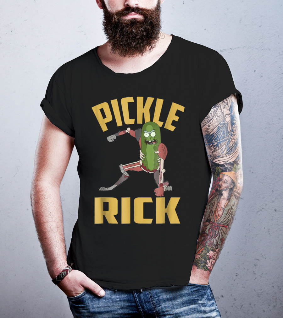 Rick And Morty Pickle Rick Punch Action Pose T-Shirt