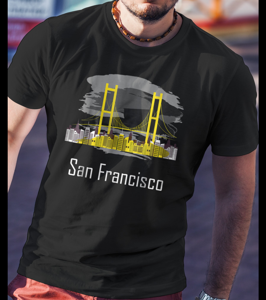 San Francisco Golden Gate Bridge California Skyline T-Shirt