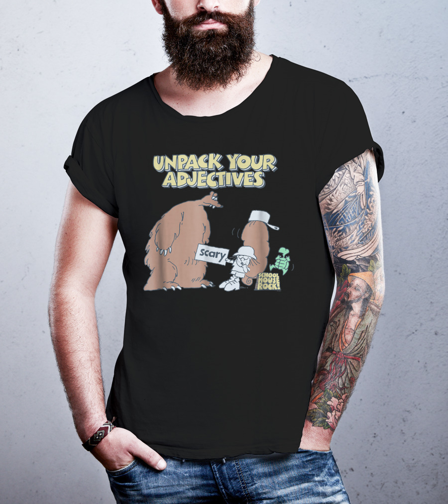 Schoolhouse Rock Unpack Your Adjectives Scary Bear T-Shirt